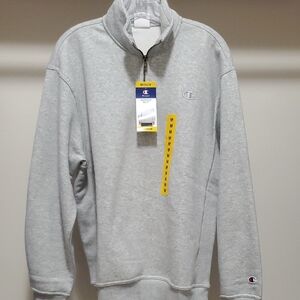 NWT Champion Heather Gray Half-Zip Pullover MENS Size Medium